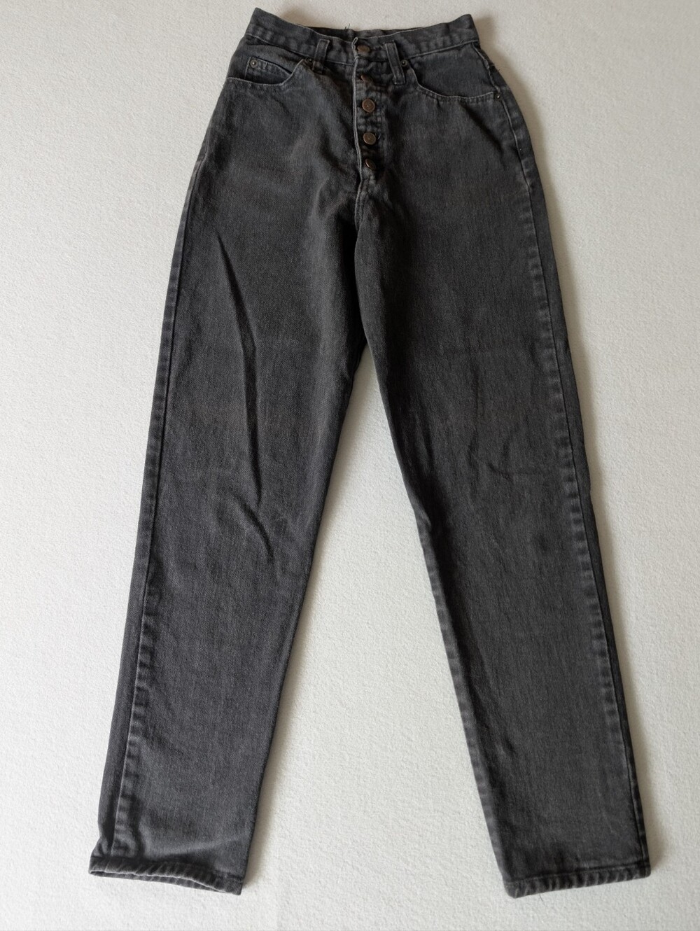 Vintage Early 90s Lei Denim Black Mom Jeans High Rise Taper Sz 3/23 Waist USA image 3